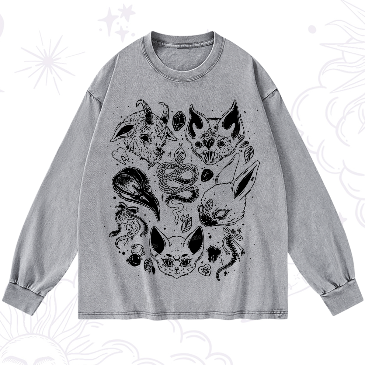 Purplehecate Familiar Spirits Washed Long Sleeve Shirt