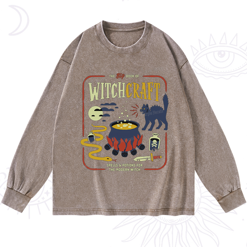 Purplehecate Book Of Witchcraft Washed Long Sleeve Shirt