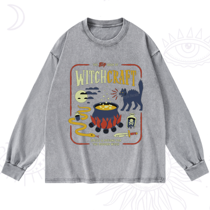 Purplehecate Book Of Witchcraft Washed Long Sleeve Shirt