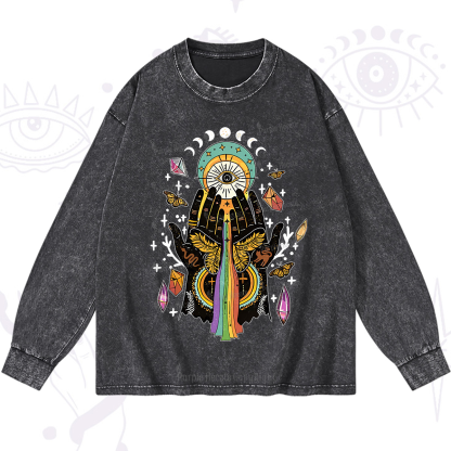Purplehecate Mystical Witchy Hands Washed Long Sleeve Shirt