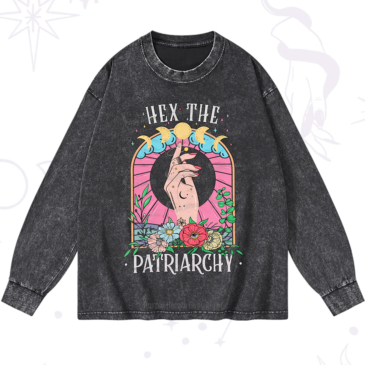 Purplehecate Hex The Patriarchy Washed Long Sleeve Shirt