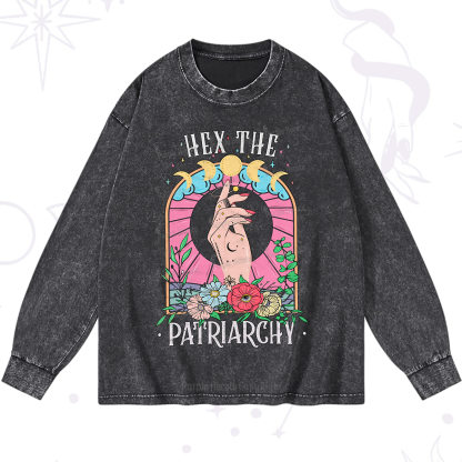 Purplehecate Hex The Patriarchy Washed Long Sleeve Shirt