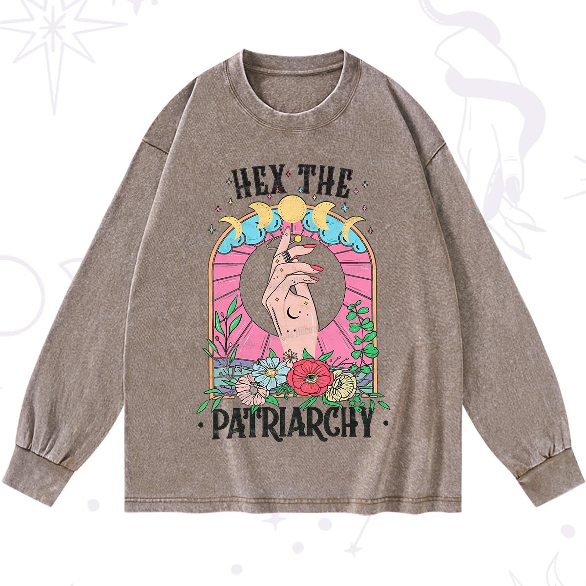 Purplehecate Hex The Patriarchy Washed Long Sleeve Shirt