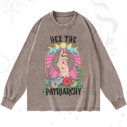 Purplehecate Hex The Patriarchy Washed Long Sleeve Shirt