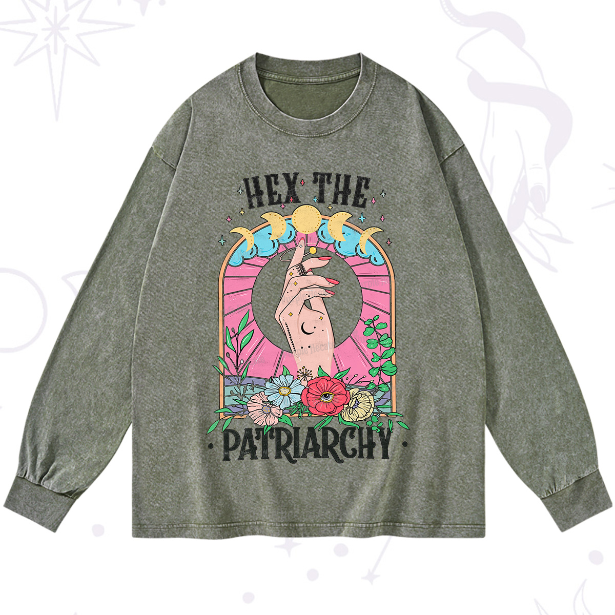 Purplehecate Hex The Patriarchy Washed Long Sleeve Shirt