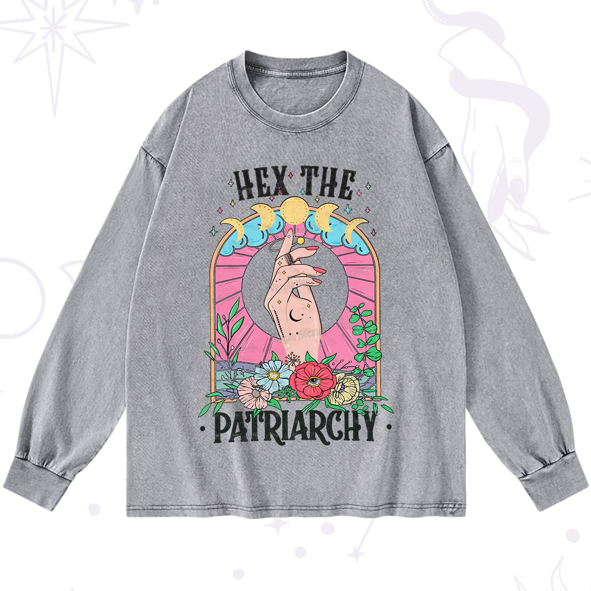 Purplehecate Hex The Patriarchy Washed Long Sleeve Shirt