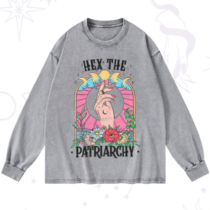 Purplehecate Hex The Patriarchy Washed Long Sleeve Shirt