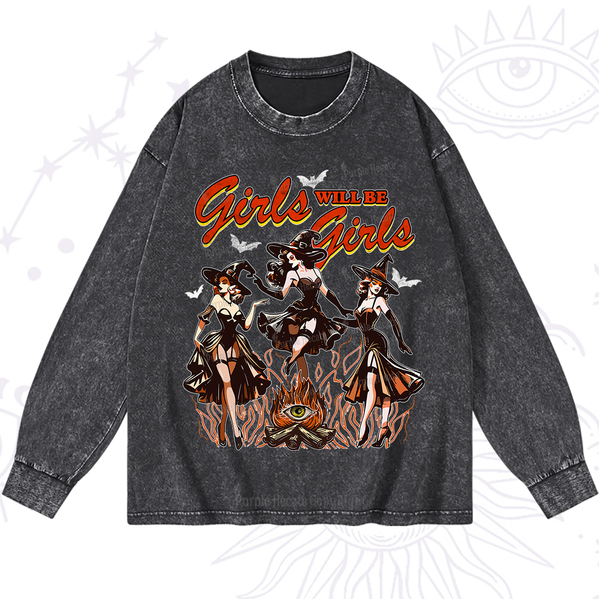Purplehecate Girls Will Be Girls Washed Long Sleeve Shirt