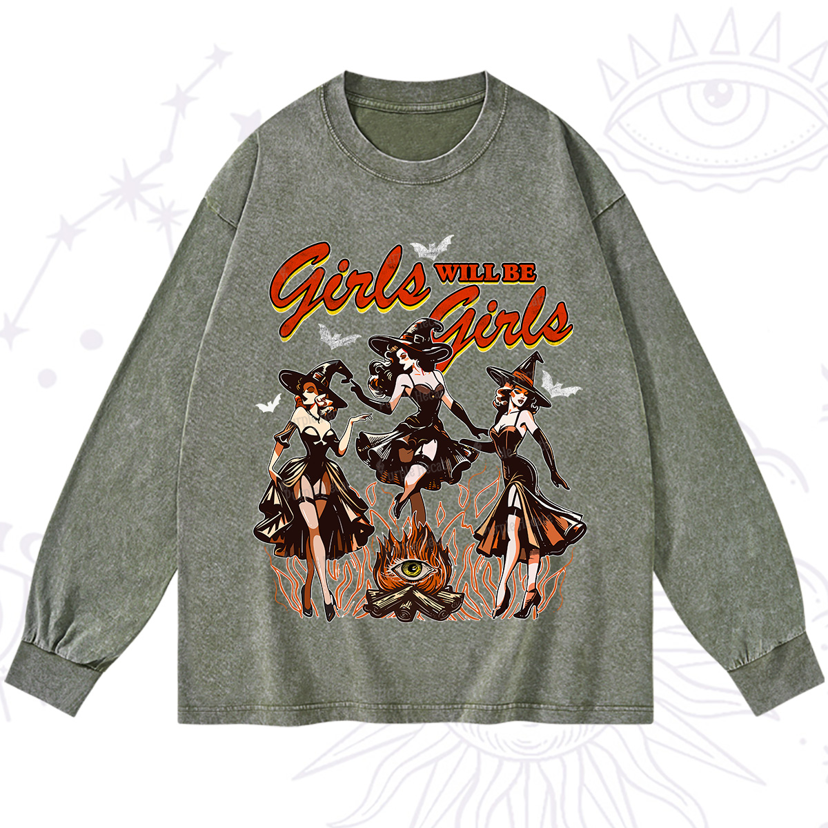 Purplehecate Girls Will Be Girls Washed Long Sleeve Shirt