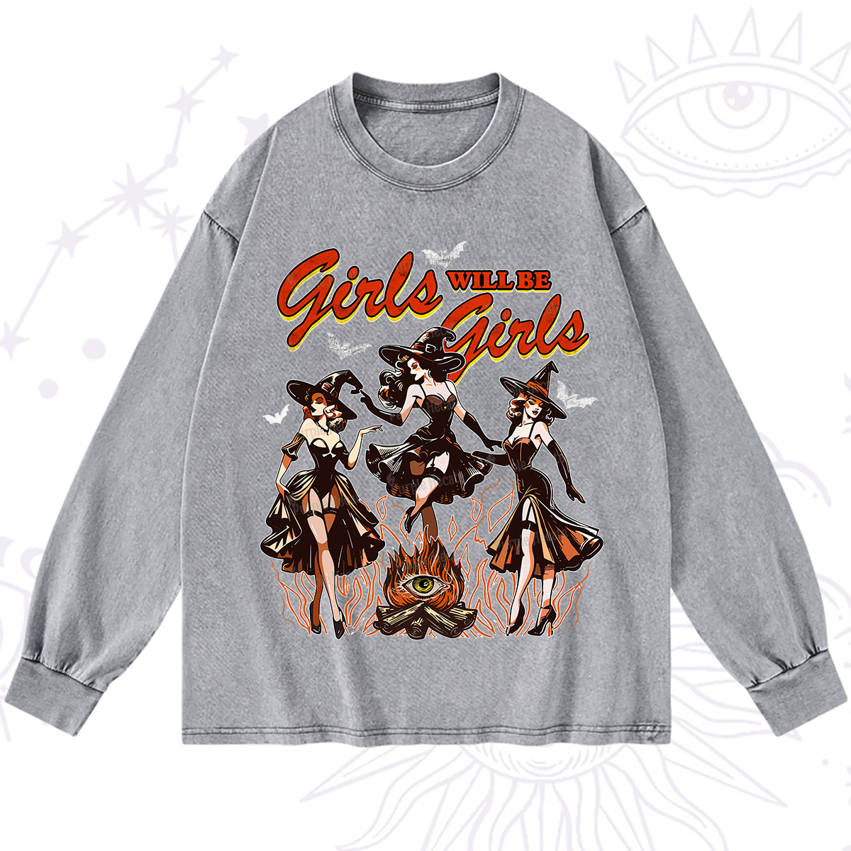 Purplehecate Girls Will Be Girls Washed Long Sleeve Shirt