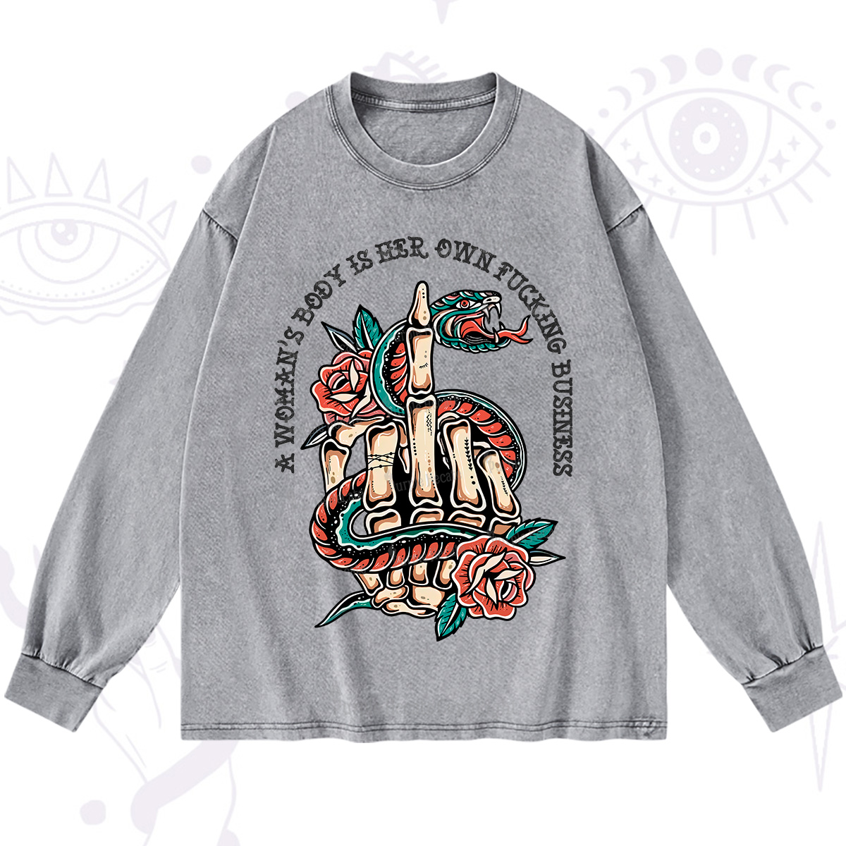 Purplehecate A Women’s Body Is Her Washed Long Sleeve Shirt