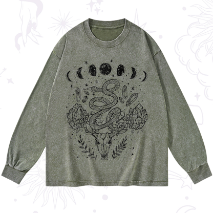 Purplehecate Crystals Witchy Washed Long Sleeve Shirt