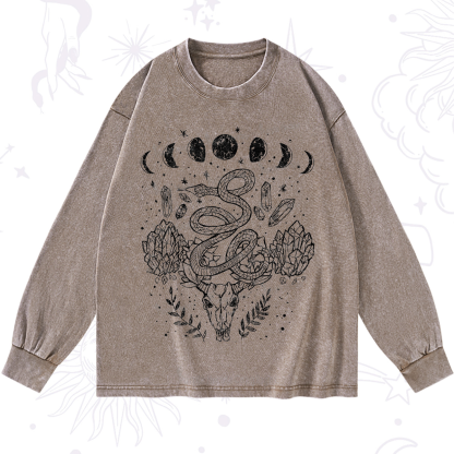 Purplehecate Crystals Witchy Washed Long Sleeve Shirt