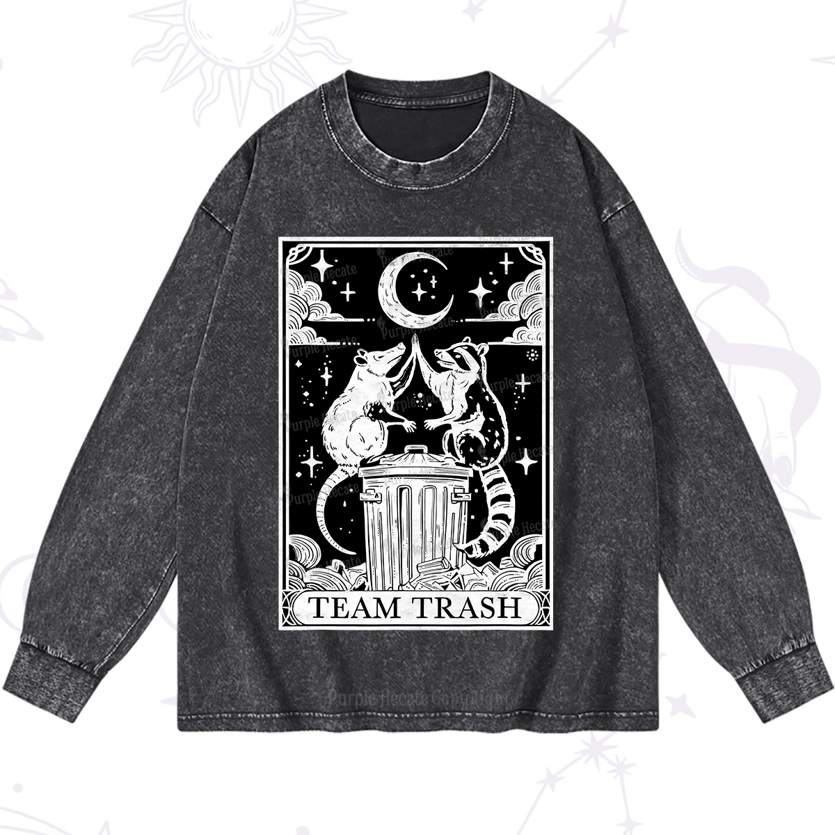 Purplehecate The Team Trash Tarot Washed Long Sleeve Shirt
