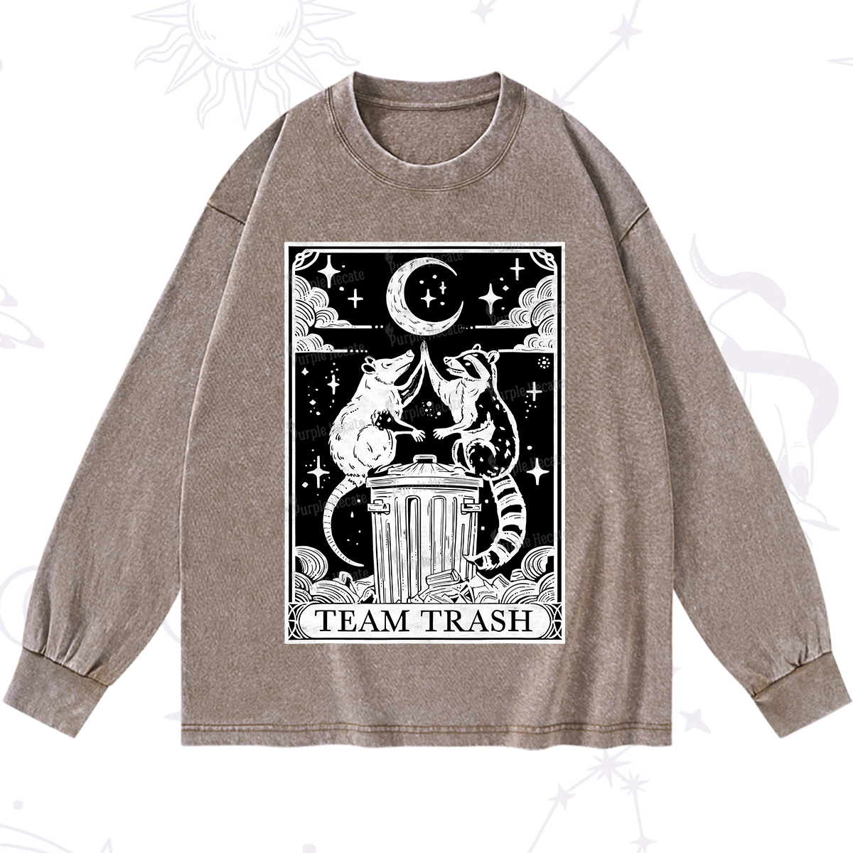 Purplehecate The Team Trash Tarot Washed Long Sleeve Shirt