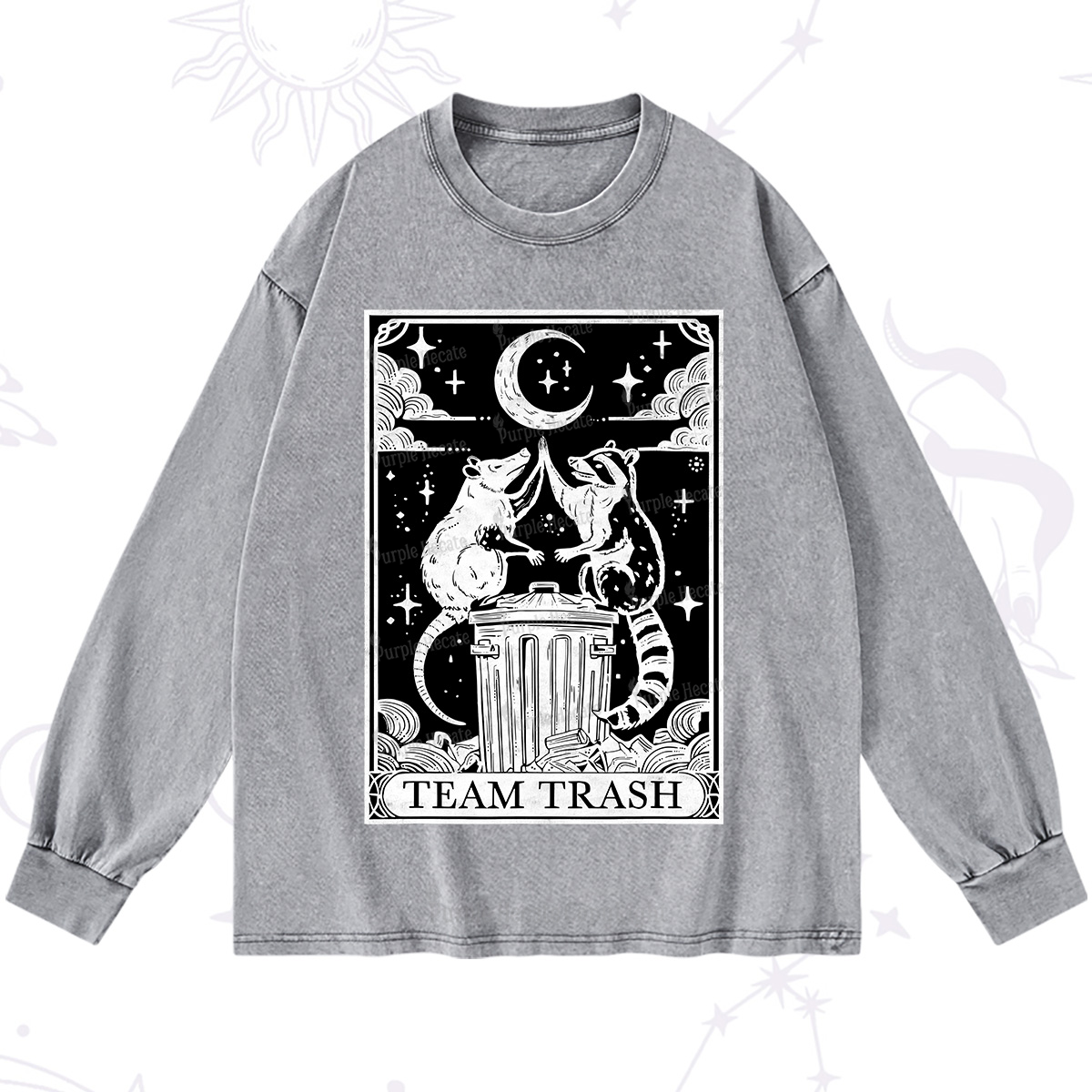 Purplehecate The Team Trash Tarot Washed Long Sleeve Shirt