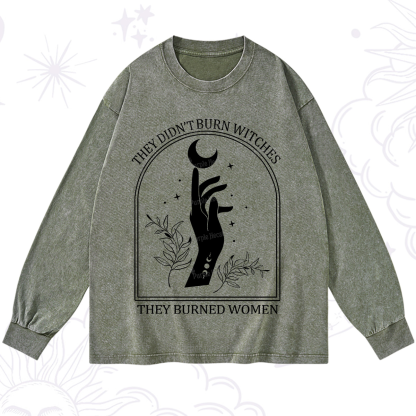 Purplehecate They Didn't Burn Witches They Burned Women Washed Long Sleeve Shirt