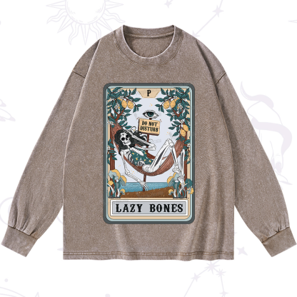 Purplehecate The Lazy Bones Tarot Washed Long Sleeve Shirt