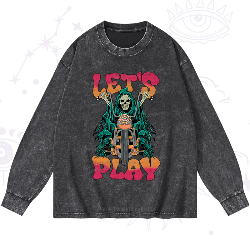 Purplehecate Let's Play Washed Long Sleeve Shirt