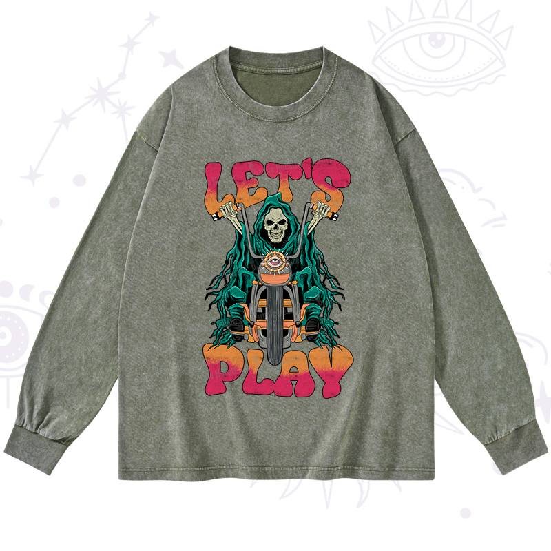 Purplehecate Let's Play Washed Long Sleeve Shirt