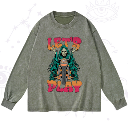 Purplehecate Let's Play Washed Long Sleeve Shirt