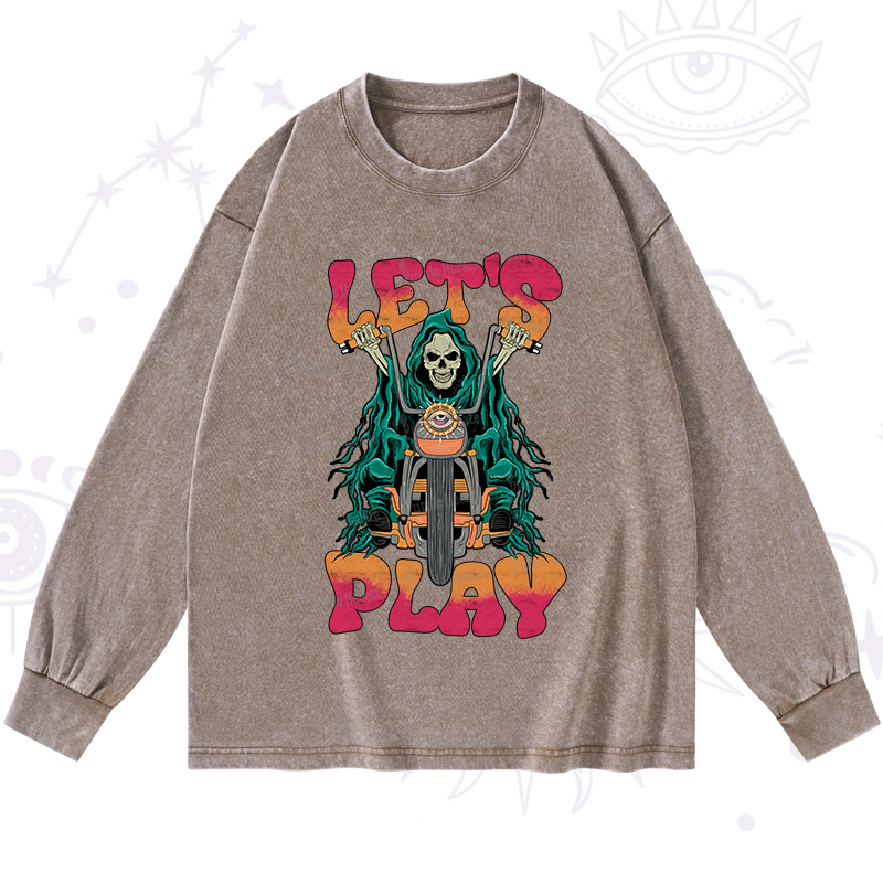 Purplehecate Let's Play Washed Long Sleeve Shirt