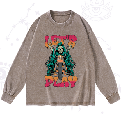 Purplehecate Let's Play Washed Long Sleeve Shirt