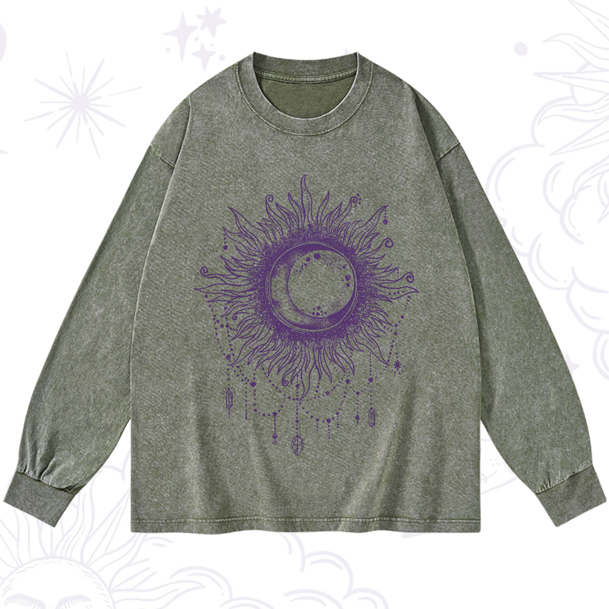 Purplehecate Starry Eye Washed Long Sleeve Shirt