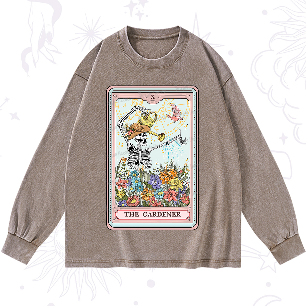 Purplehecate The Gardener Tarot Washed Long Sleeve Shirt