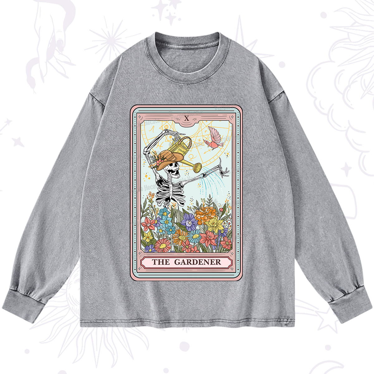 Purplehecate The Gardener Tarot Washed Long Sleeve Shirt