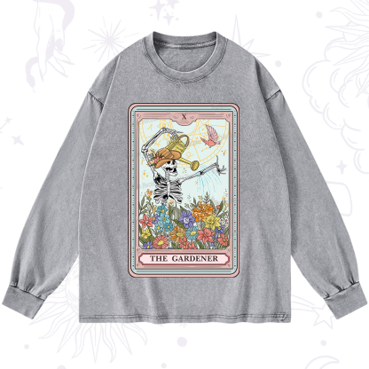 Purplehecate The Gardener Tarot Washed Long Sleeve Shirt