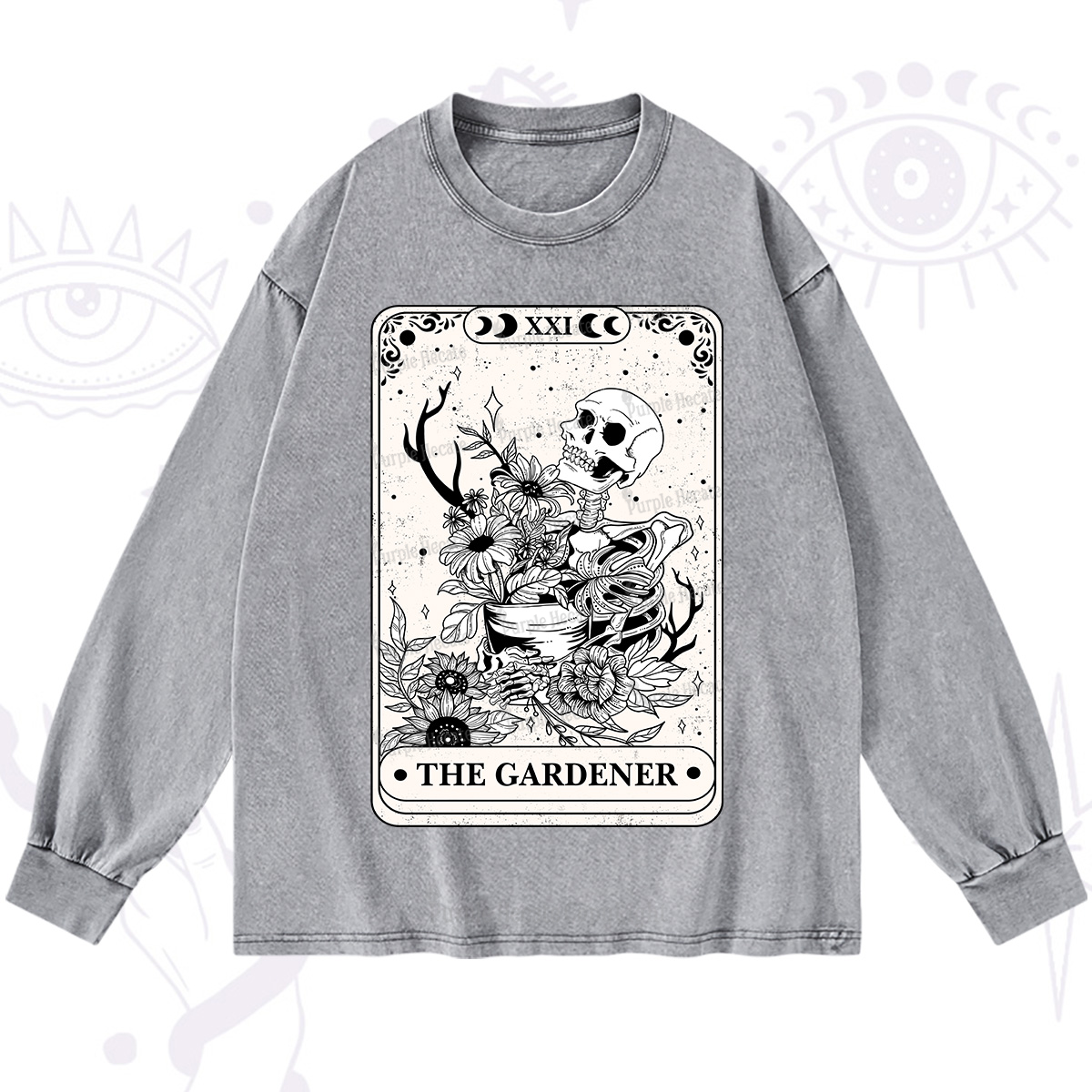 Purplehecate The Gardener Tarot Washed Long Sleeve Shirt