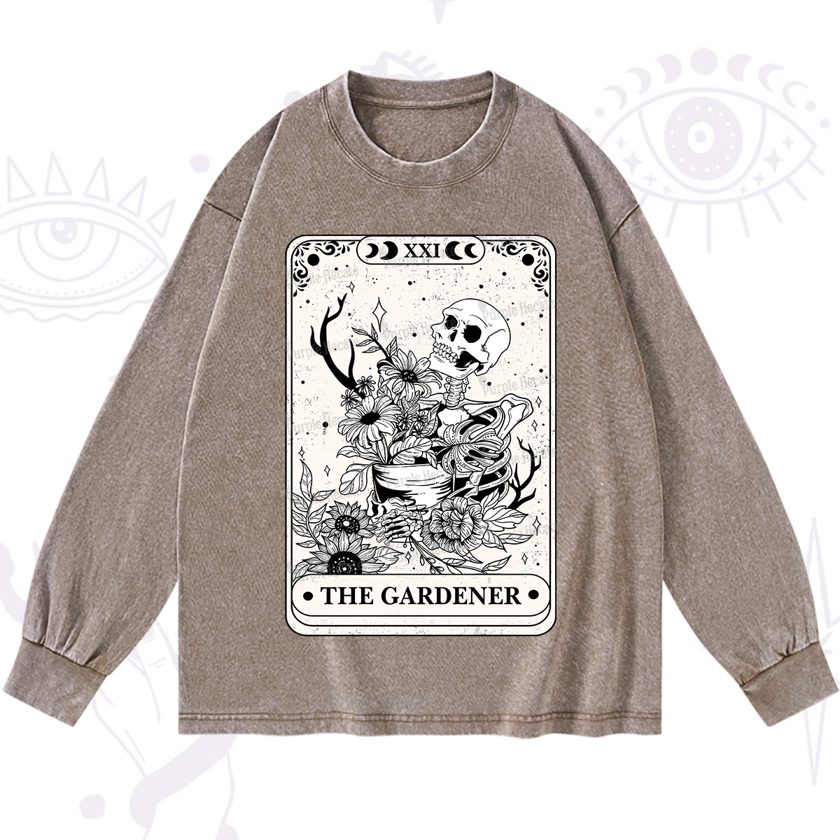 Purplehecate The Gardener Tarot Washed Long Sleeve Shirt