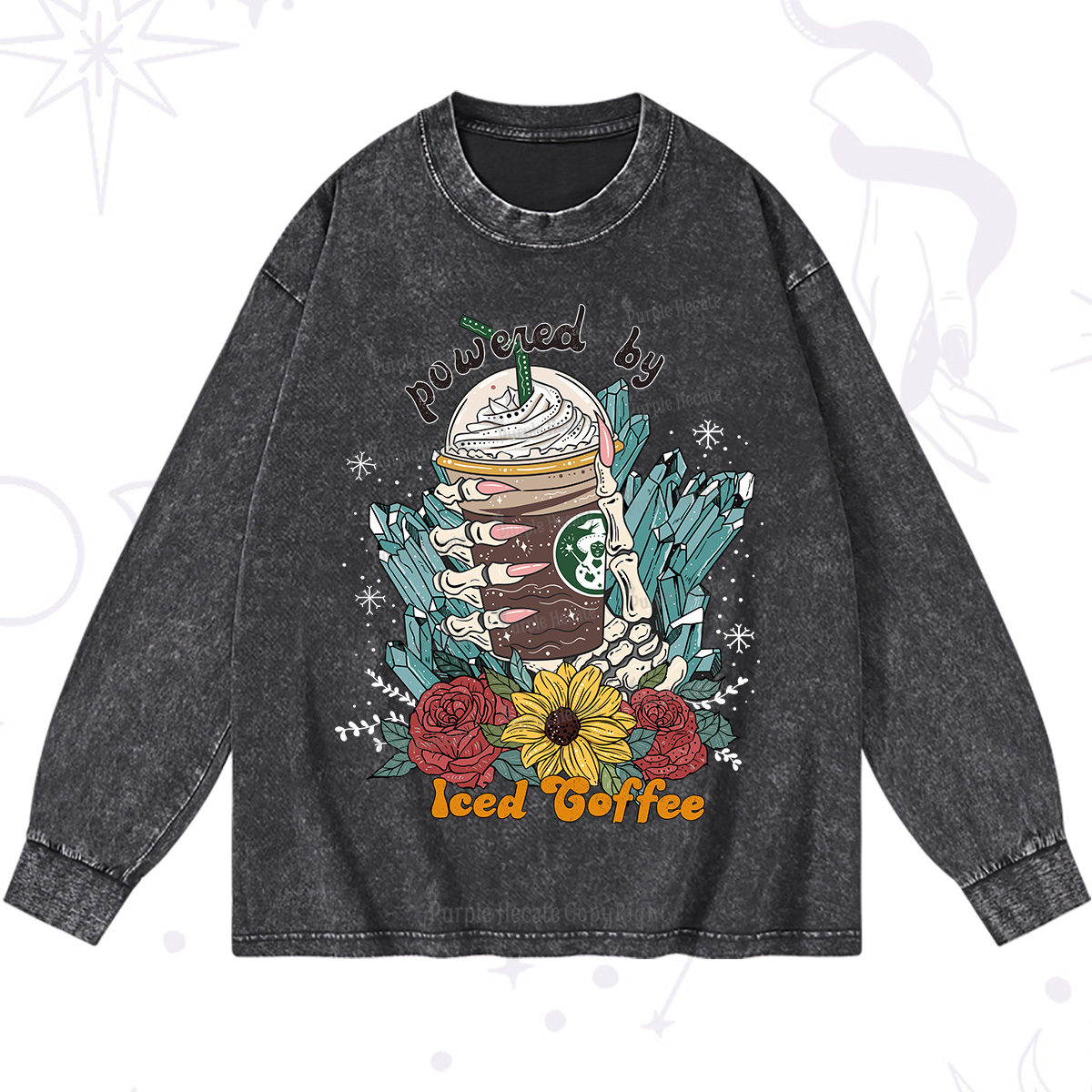 Purplehecate Powered By Ice Coffee Washed Long Sleeve Shirt