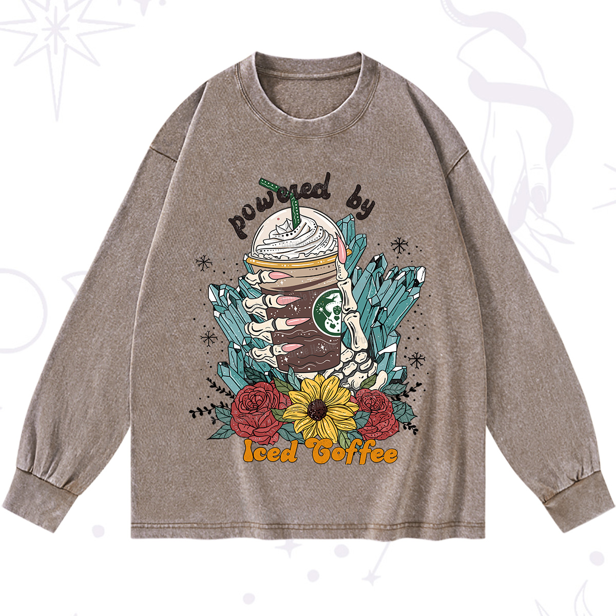 Purplehecate Powered By Ice Coffee Washed Long Sleeve Shirt