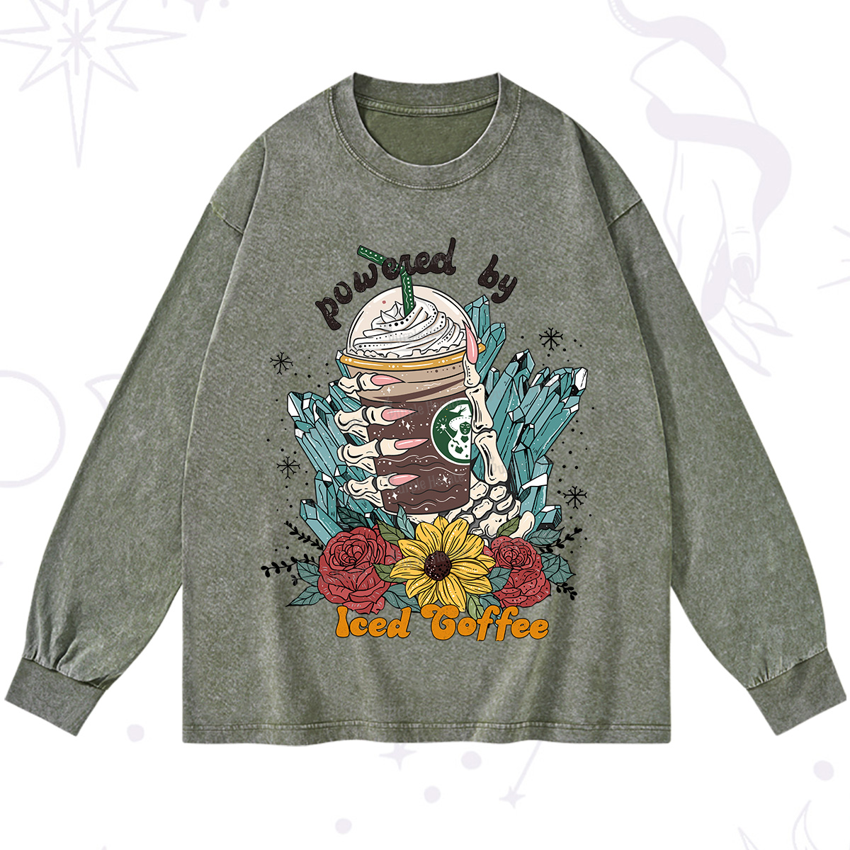 Purplehecate Powered By Ice Coffee Washed Long Sleeve Shirt