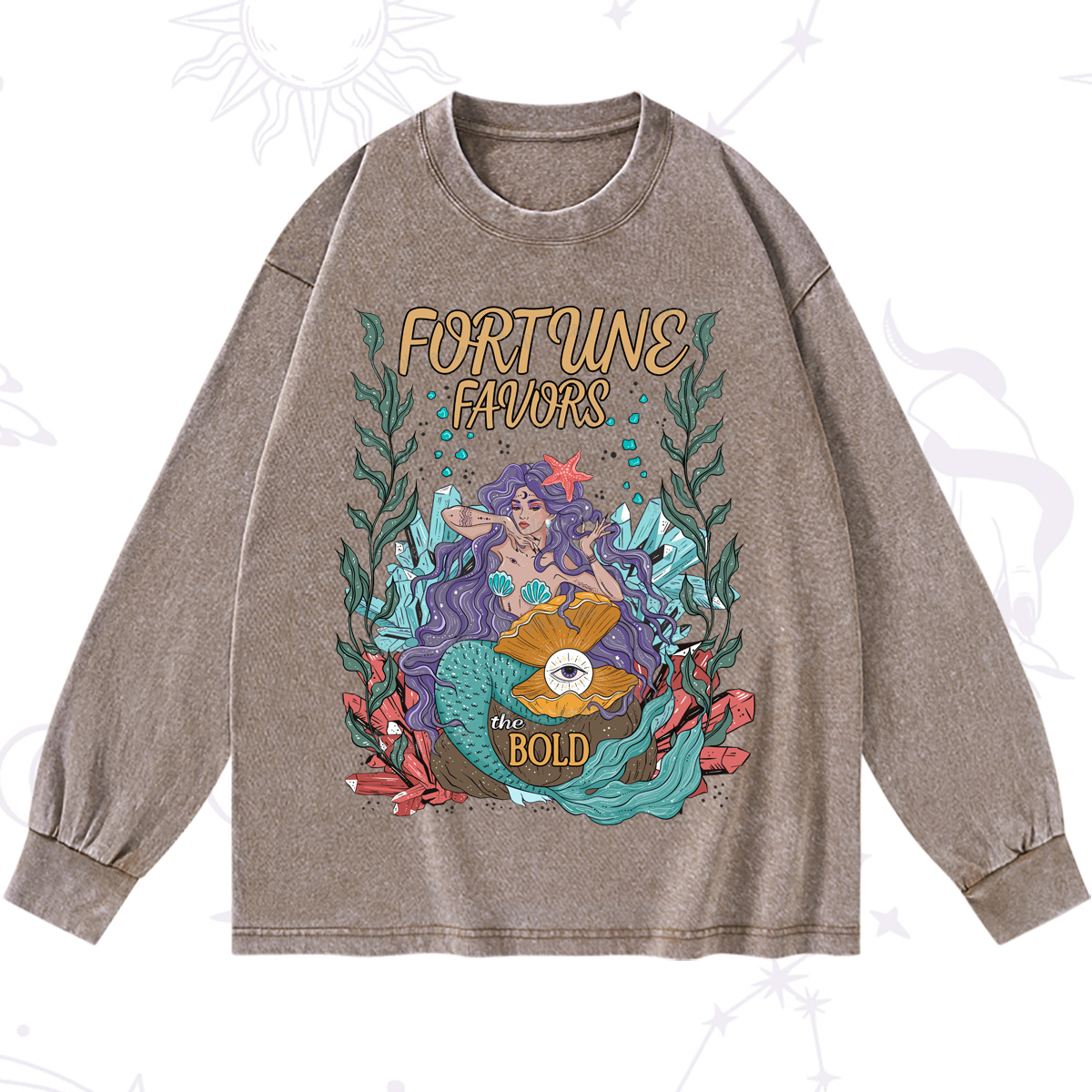 Purplehecate Fortune Favors The Bold Washed Long Sleeve Shirt