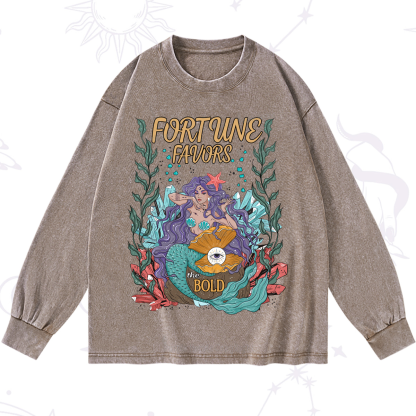 Purplehecate Fortune Favors The Bold Washed Long Sleeve Shirt