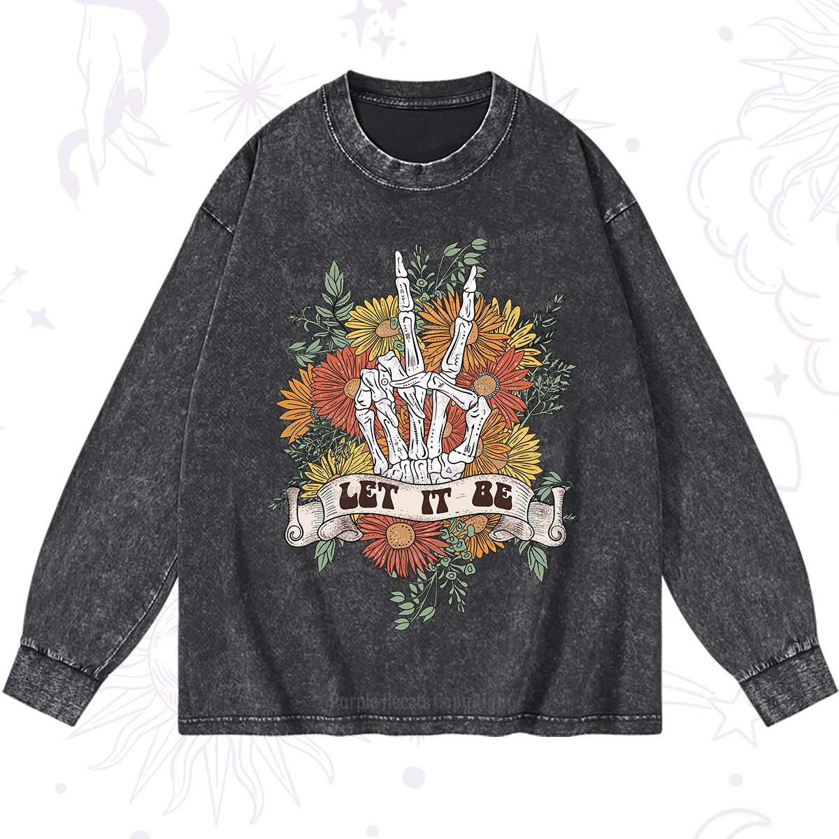 Purplehecate Letting Go Bravely Washed Long Sleeve Shirt