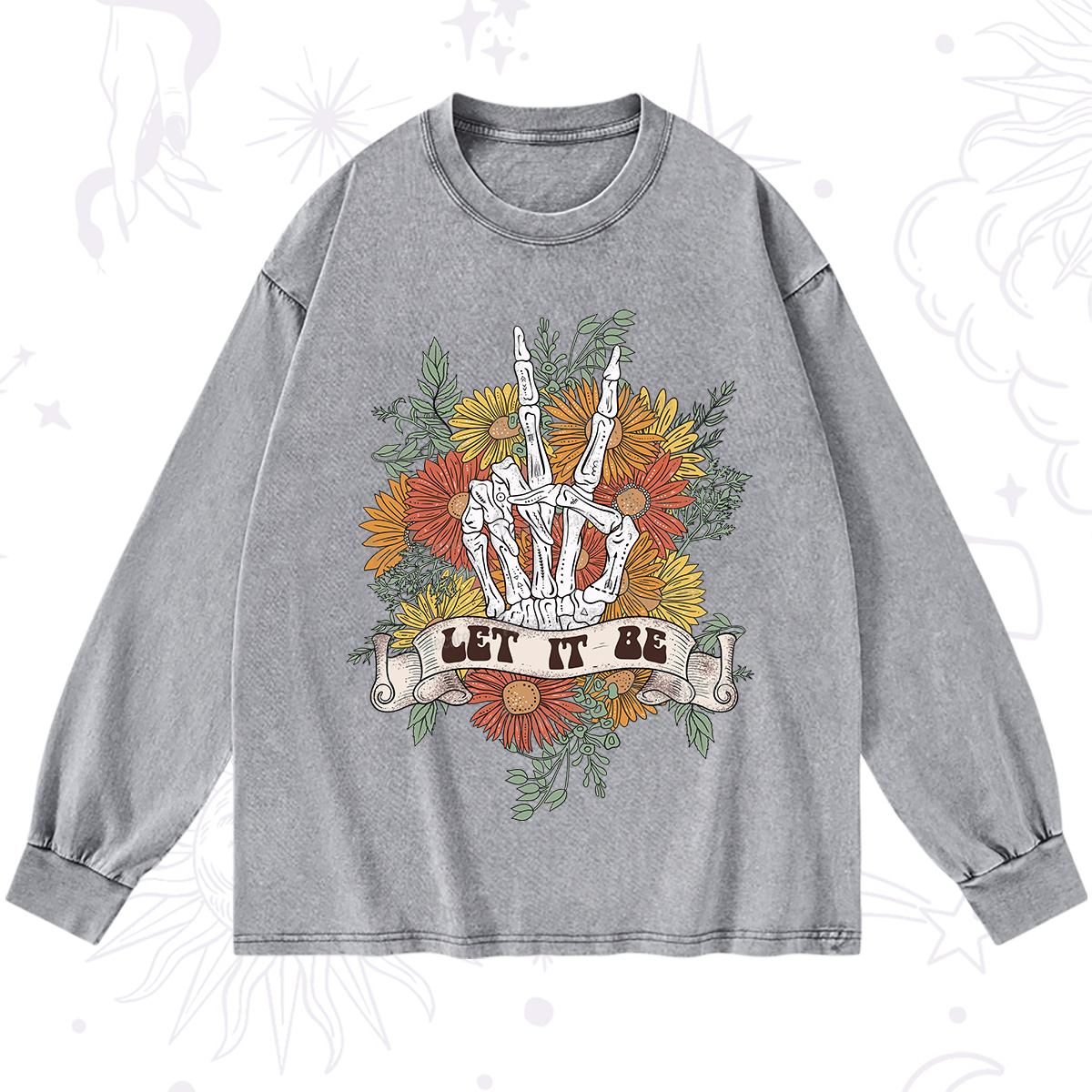 Purplehecate Letting Go Bravely Washed Long Sleeve Shirt