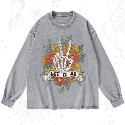 Purplehecate Letting Go Bravely Washed Long Sleeve Shirt