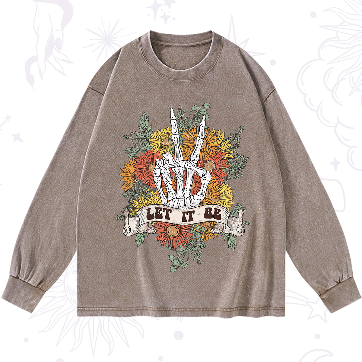 Purplehecate Letting Go Bravely Washed Long Sleeve Shirt