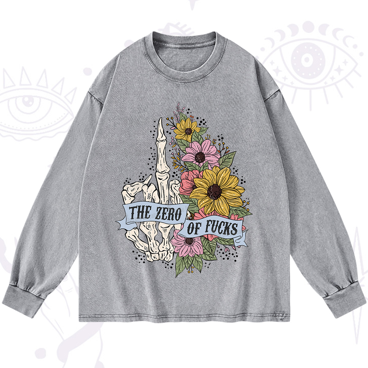 Purplehecate The Zero Of Fucks Washed Long Sleeve Shirt