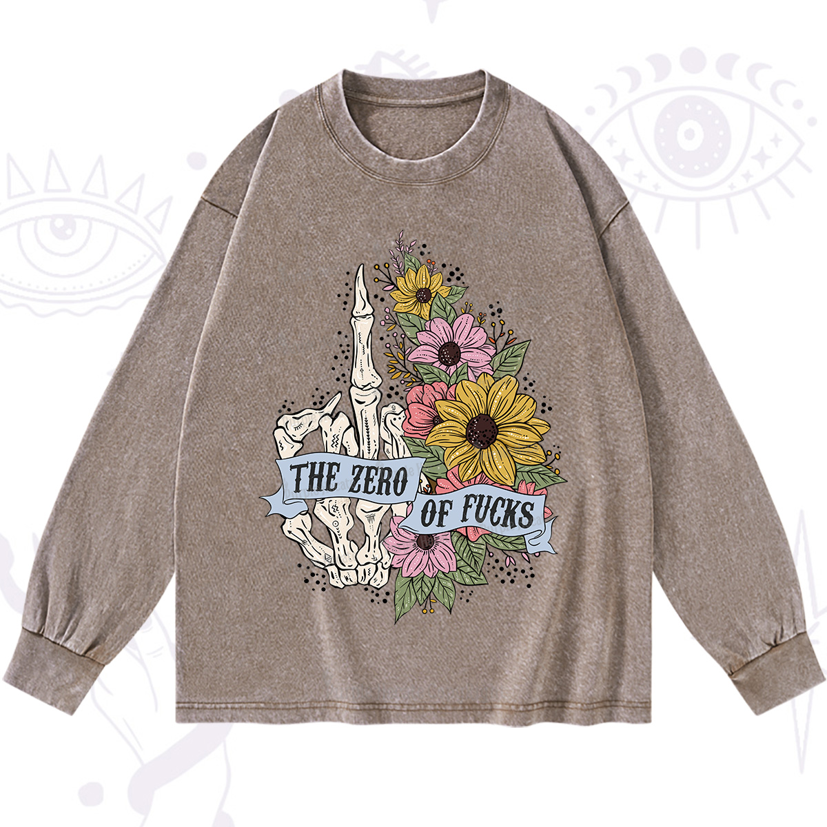 Purplehecate The Zero Of Fucks Washed Long Sleeve Shirt