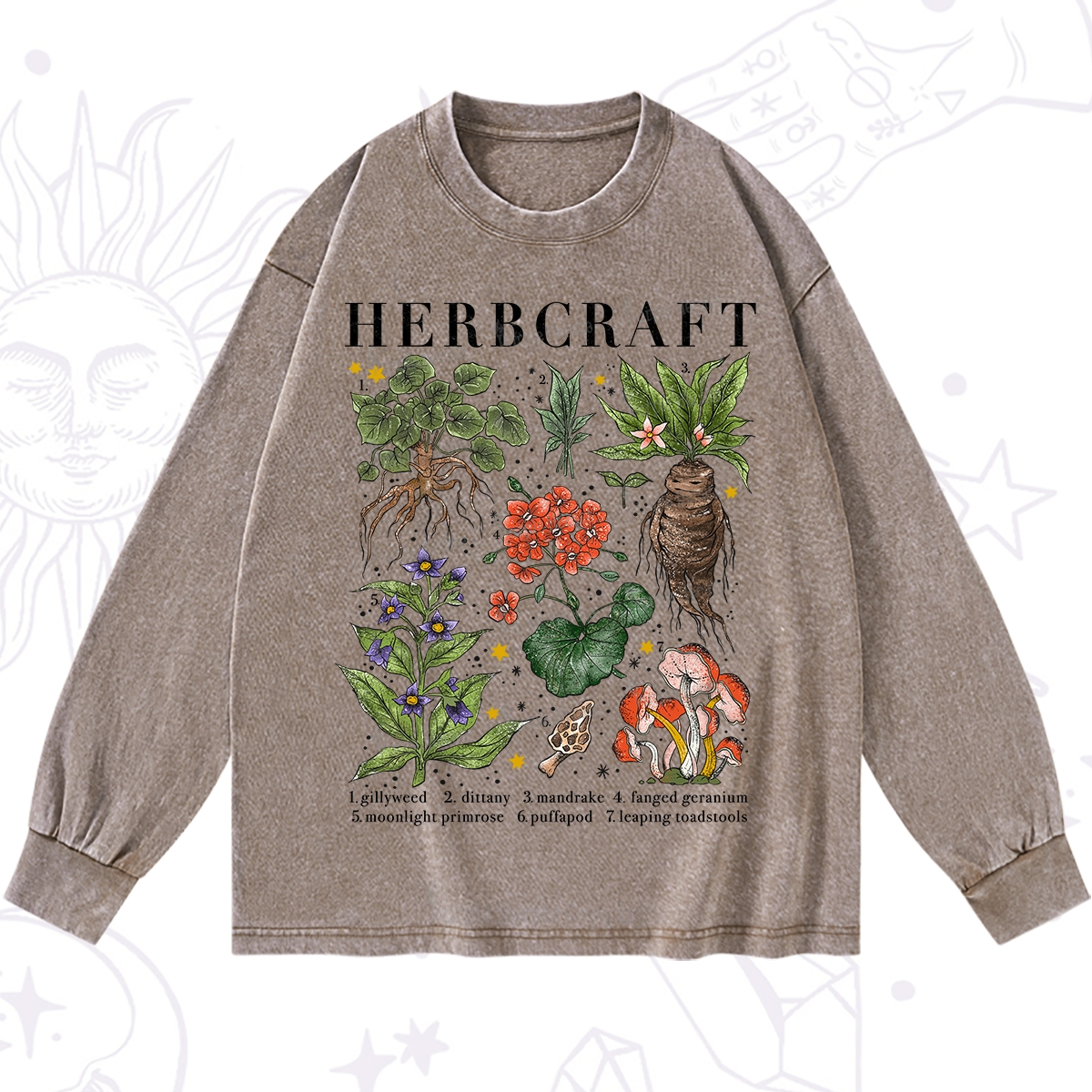 Purplehecate Magical Herbcraft Washed Long Sleeve Shirt