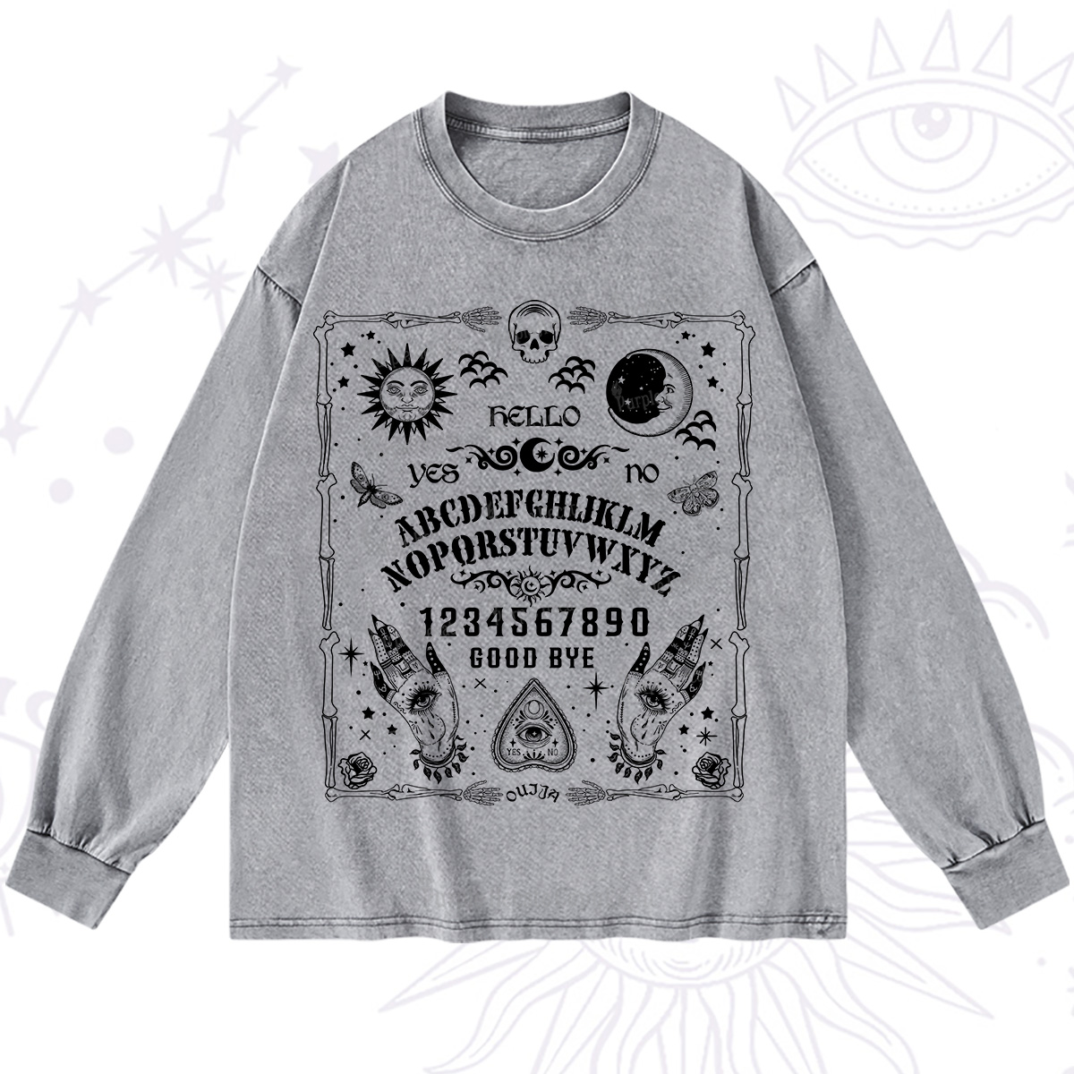 Purplehecate Ouija Board Washed Long Sleeve Shirt
