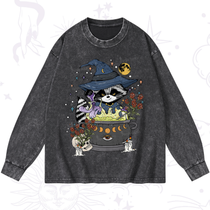 Purplehecate Alchemy Journey of the Raccoon Washed Long Sleeve Shirt