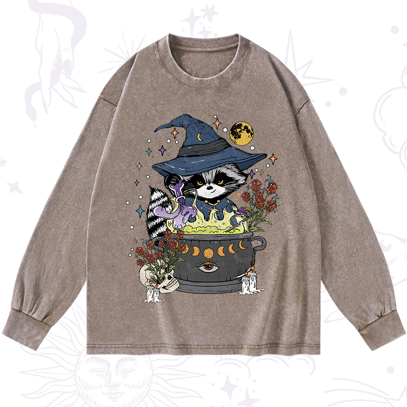 Purplehecate Alchemy Journey of the Raccoon Washed Long Sleeve Shirt