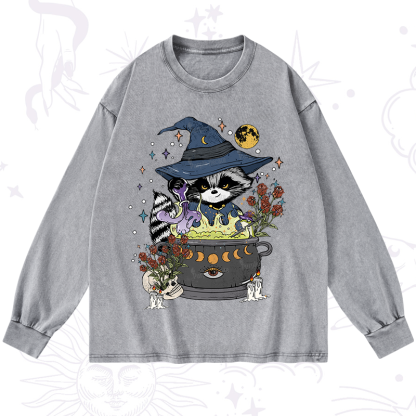 Purplehecate Alchemy Journey of the Raccoon Washed Long Sleeve Shirt