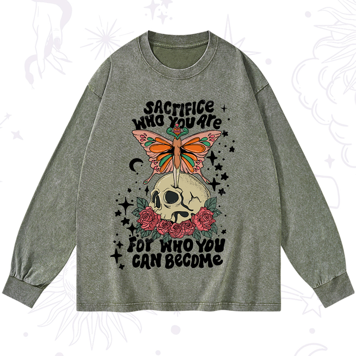 Purplehecate For Who You Can Become Washed Long Sleeve Shirt